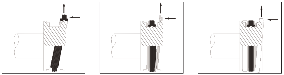 Seal installation - inserting the seal into a closed housing.